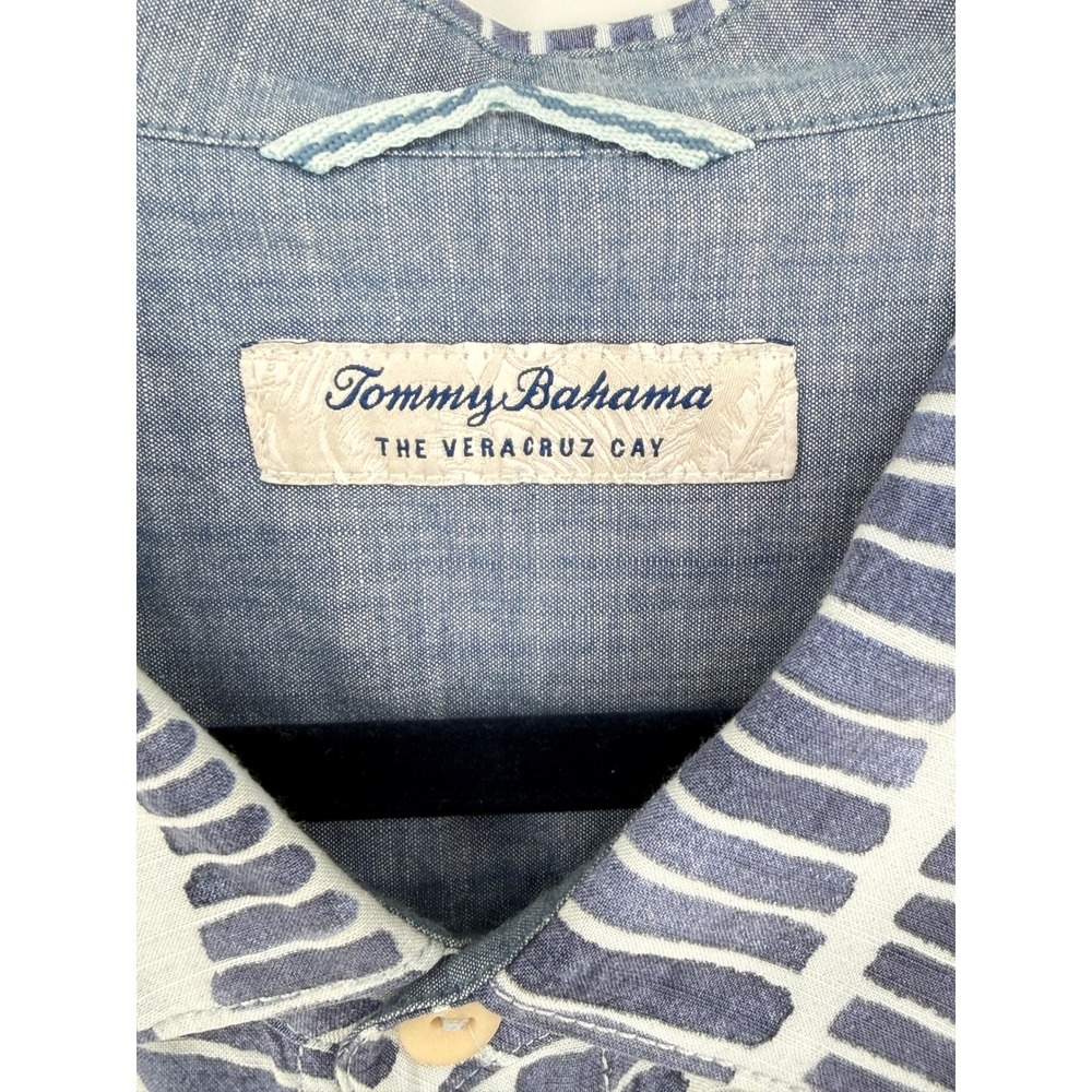 Tommy Bahama Mens Camp Veracruz Cay Blue Abstract Button Down Shirt 3XL Resort - Picture 2 of 11